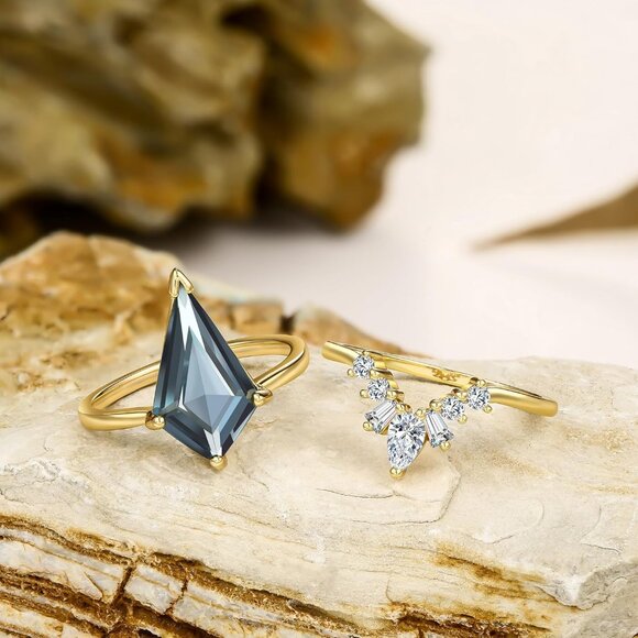 🆕Women Gold Engagement Wedding Promise Rings Plated Milestone Hand Jewelry Gift - Picture 4 of 6